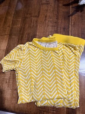 Little Sleepies Yellow and White Chevron Pajama Set